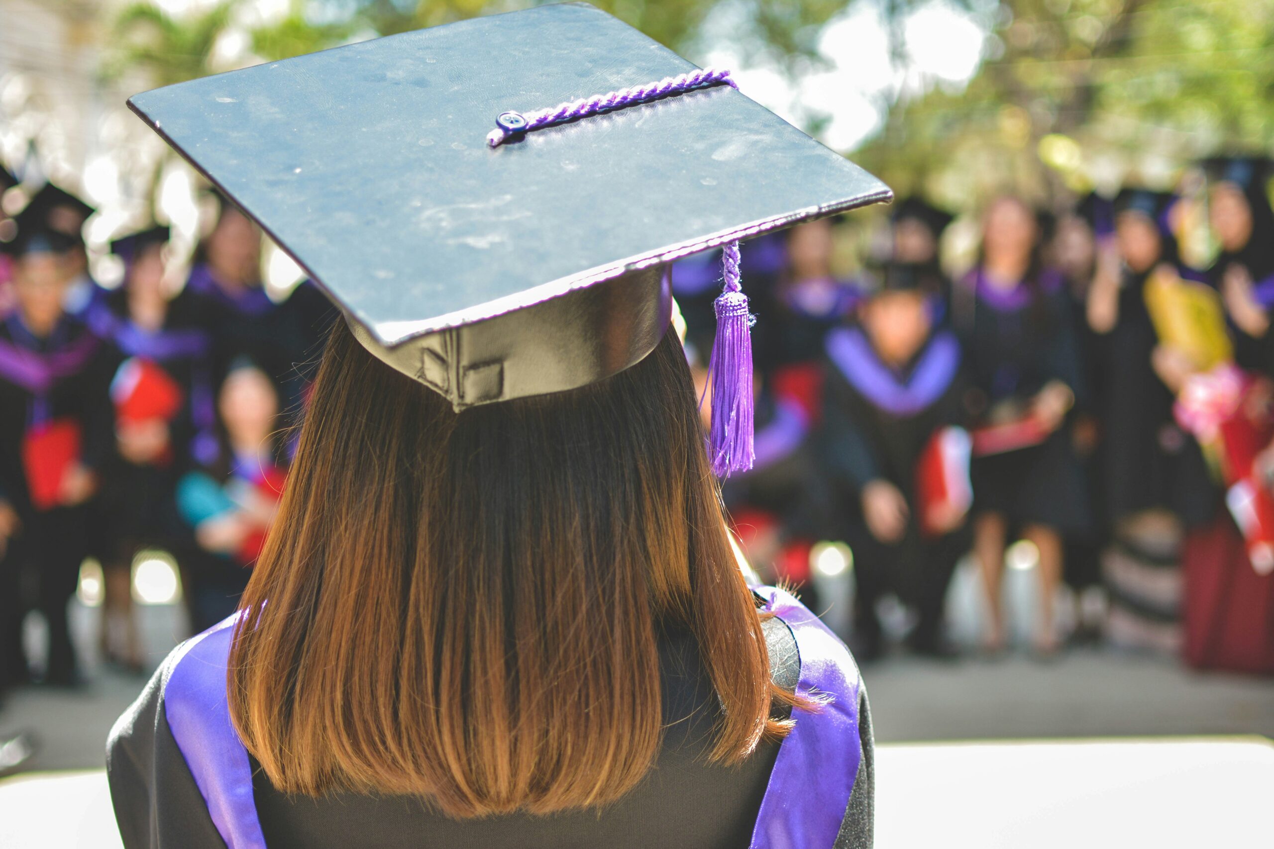 A student graduating from one grade to the next